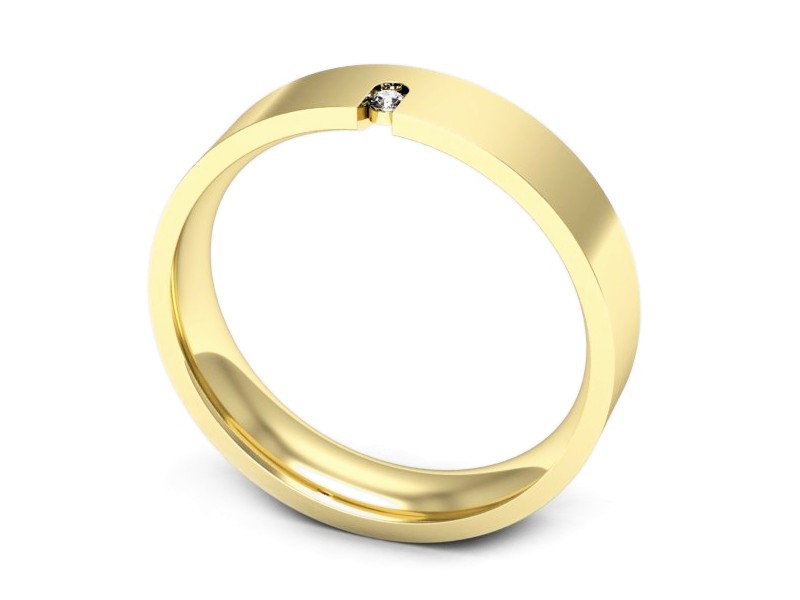 Obrączka z brylantem żółte złoto - p16722z — zdjęcie 3