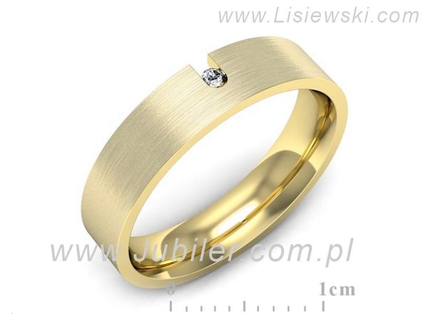 Obrączka z brylantem żółte złoto próba 585 - p16722zmp- 1