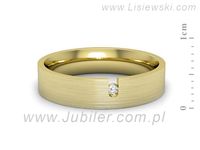 Obrączka z brylantem żółte złoto próba 585 - p16722zmp- 2