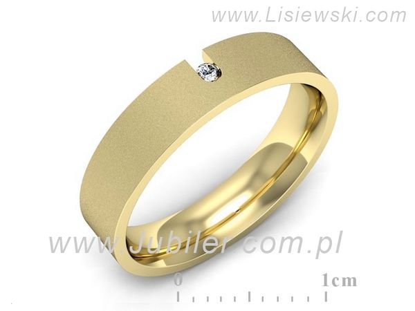 Obrączka z brylantem żółte złoto próba 585 - p16722zms- 1