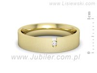 Obrączka z brylantem żółte złoto próba 585 - p16722zms- 2