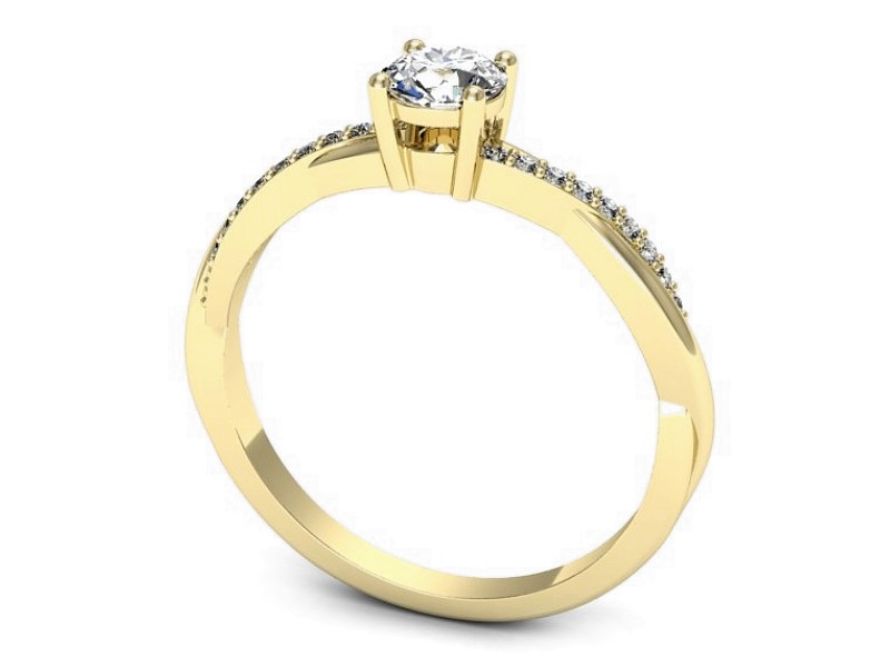 Złoty pierścionek z brylantami żółte złoto - p16723z — zdjęcie 3