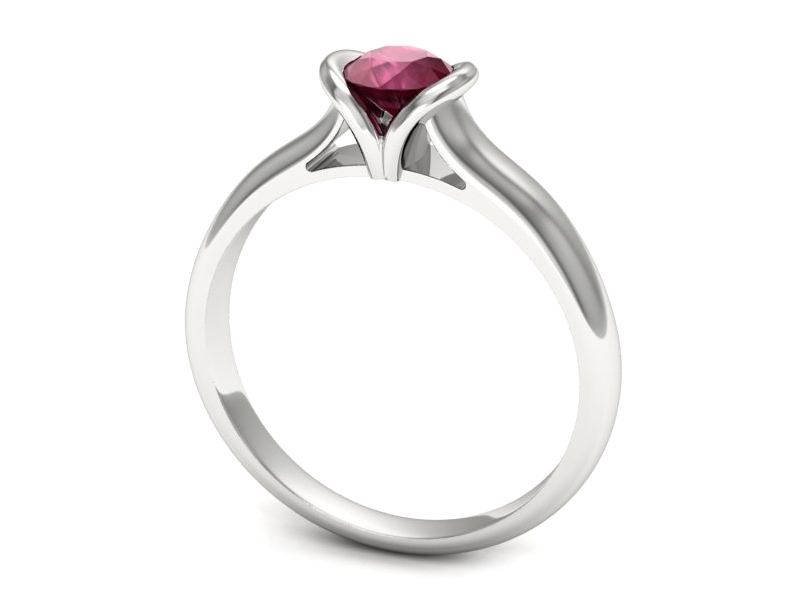 Złoty pierścionek z rubinem białe złoto - p16724br — zdjęcie 3