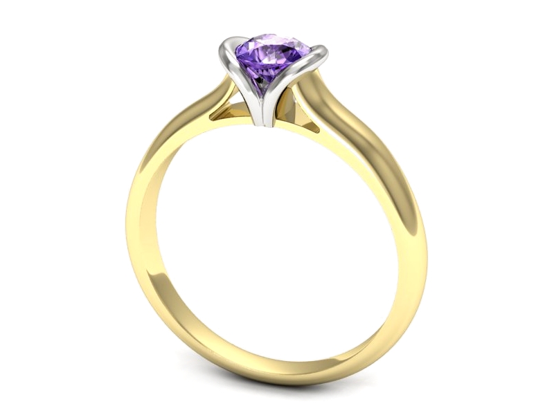 Pierścionek z tanzanitem żółte i białe złoto - p16724zbt — zdjęcie 3