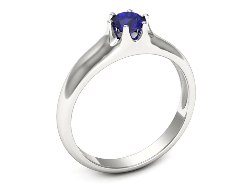 Złoty pierścionek z szafirem białe złoto - p16725bszc — zdjęcie 3