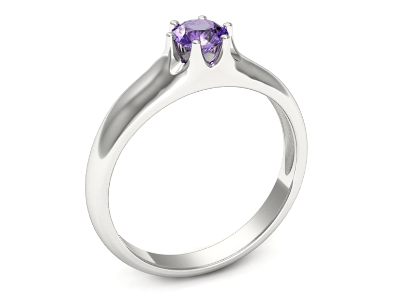 Złoty pierścionek z tanzanitem białe złoto - p16725bt — zdjęcie 3