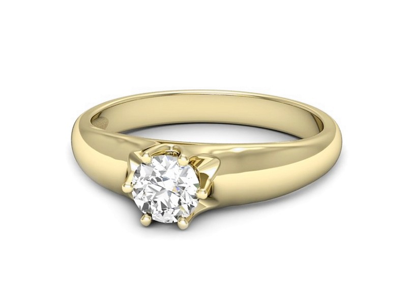 Złoty pierścionek z brylantem żółte złoto - p16725z — zdjęcie 2