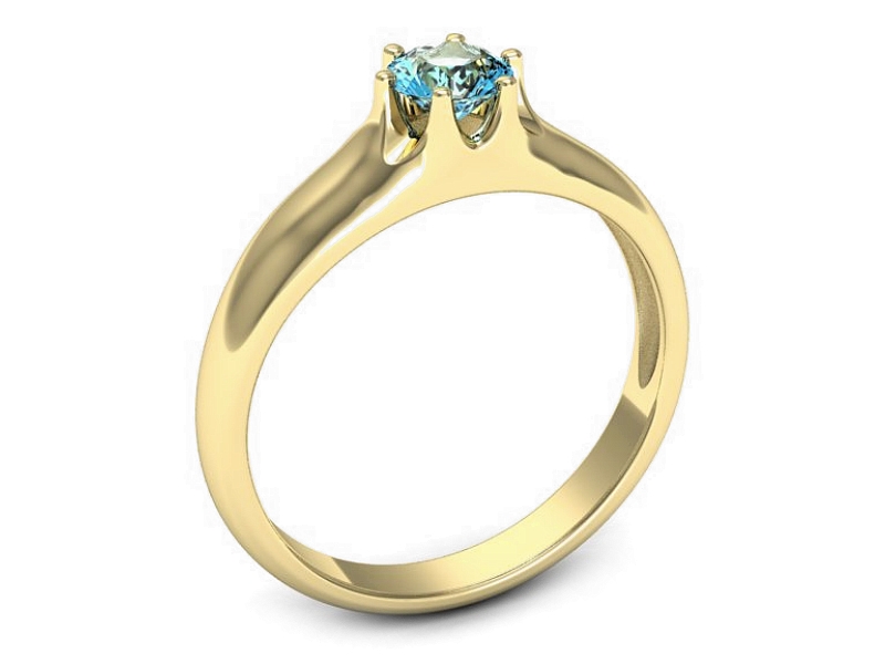 Złoty pierścionek z topazem żółte złoto - p16725ztp — zdjęcie 3