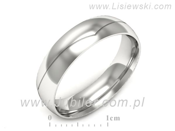 Obrączka białe złoto półokrągła soczewkowa - p16726b- 1