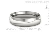 Obrączka białe złoto półokrągła soczewkowa - p16726b- 2