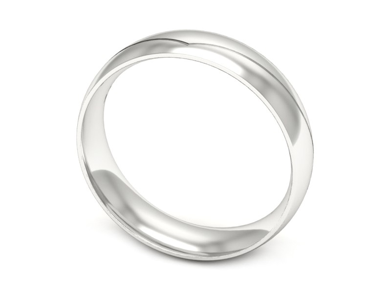 Obrączka białe złoto półokrągła soczewkowa - p16726b — zdjęcie 3