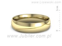 Obrączka żółte złoto półokrągła soczewkowa - p16726z- 2