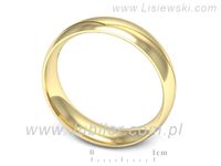 Obrączka żółte złoto półokrągła soczewkowa - p16726z- 3
