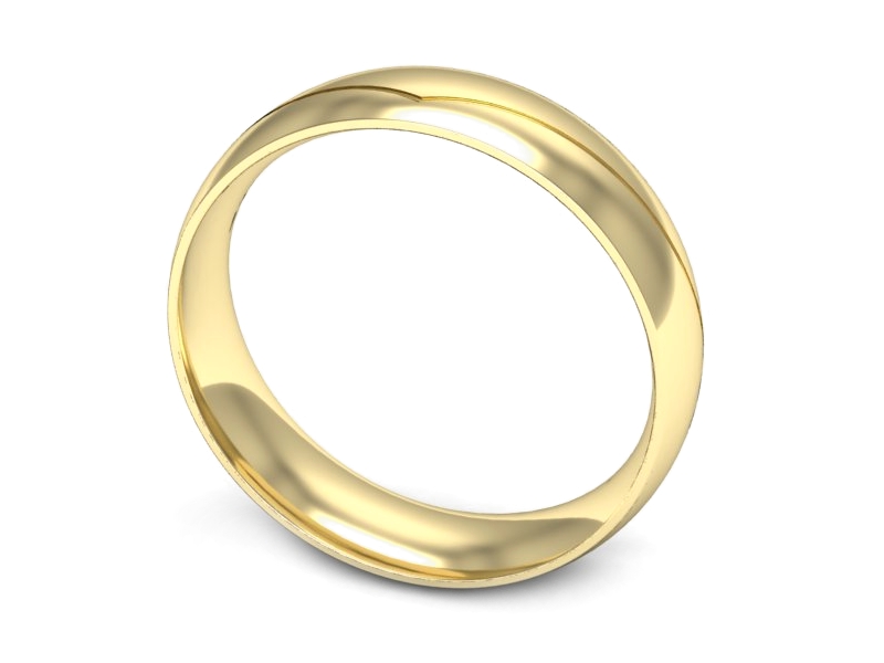 Obrączka żółte złoto półokrągła soczewkowa - p16726z — zdjęcie 3
