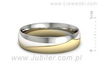 Obrączka półokrągła soczewkowa dwukolorowe próba 585 - p16726zb- 2
