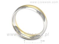 Obrączka półokrągła soczewkowa dwukolorowe próba 585 - p16726zb- 3