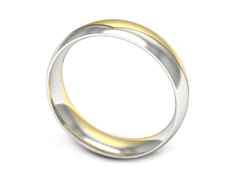 Obrączka półokrągła soczewkowa dwukolorowe - p16726zb — zdjęcie 3