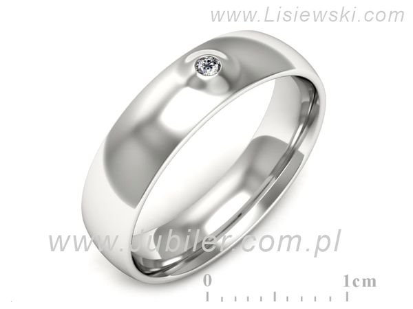 Obrączka z brylantem białe złoto próba 585 - p16727b- 1