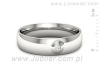 Obrączka z brylantem białe złoto próba 585 - p16727b- 2