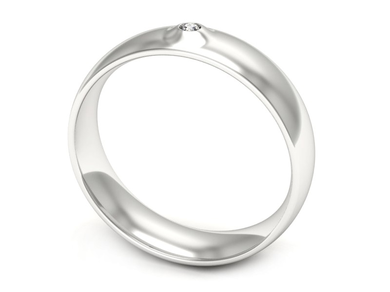 Obrączka z brylantem białe złoto - p16727b — zdjęcie 3