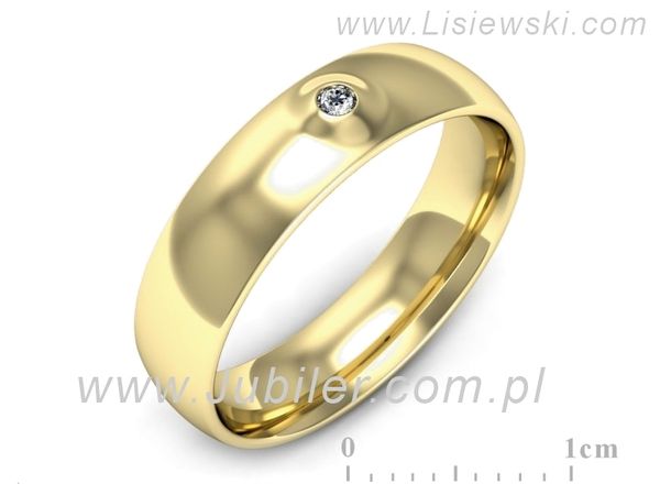 Obrączka z brylantem żółte złoto próba 585 - p16727z- 1