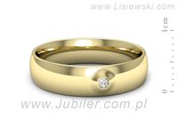 Obrączka z brylantem żółte złoto próba 585 - p16727z- 2