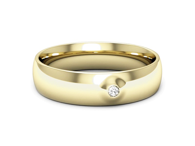 Obrączka z brylantem żółte złoto - p16727z — zdjęcie 2