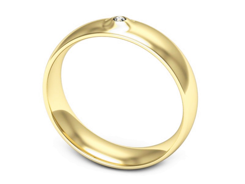 Obrączka z brylantem żółte złoto - p16727z — zdjęcie 3