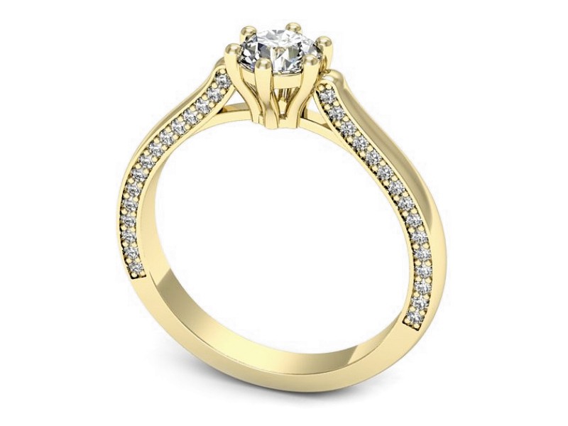 Złoty pierścionek z brylantami żółte złoto - p16728z — zdjęcie 3