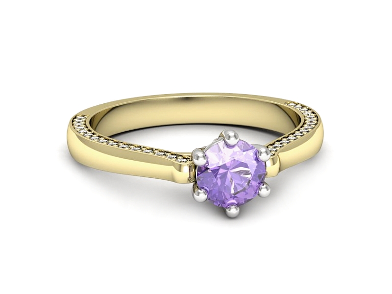 Pierścionek z tanzanitem i brylantami - p16728zbt — zdjęcie 2