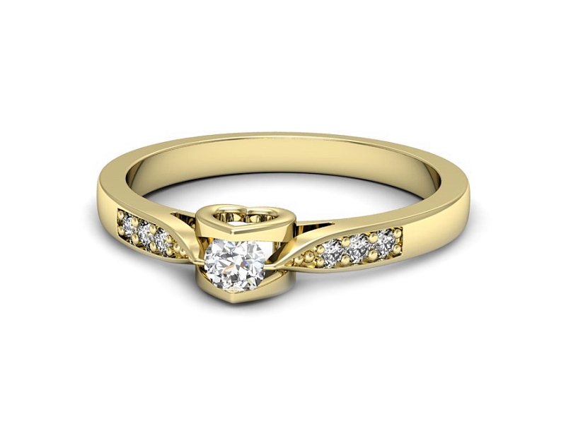 Złoty pierścionek z brylantami żółte złoto - p16729z — zdjęcie 2