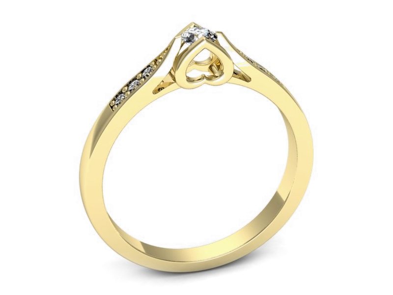 Złoty pierścionek z brylantami żółte złoto - p16729z — zdjęcie 3
