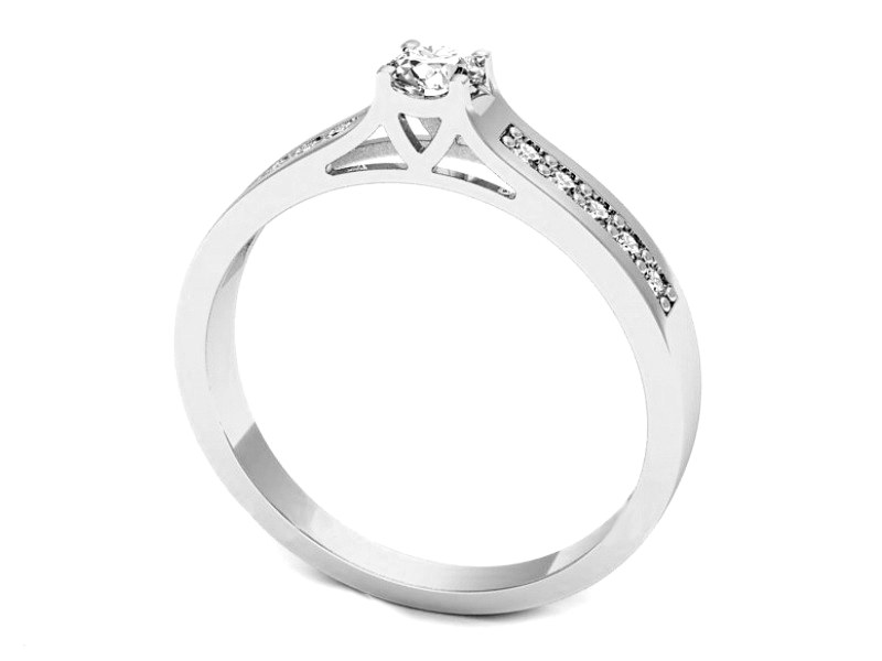 Złoty pierścionek z brylantami białe złoto - p16732b — zdjęcie 3