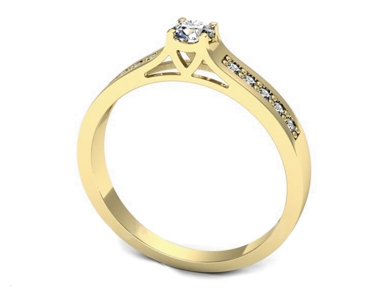 Złoty pierścionek z brylantami żółte złoto - p16732z — zdjęcie 3