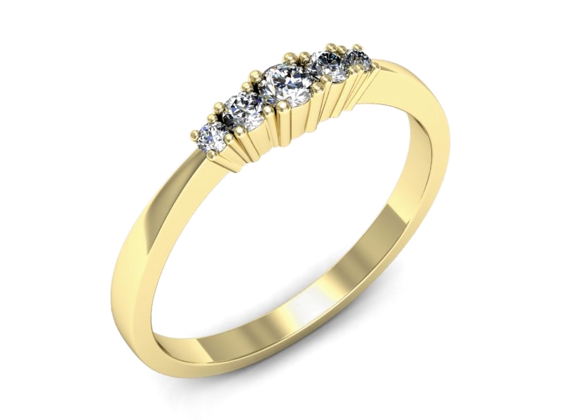 Złoty pierścionek z brylantami żółte złoto - p16734z