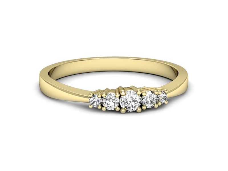 Złoty pierścionek z brylantami żółte złoto - p16734z — zdjęcie 2