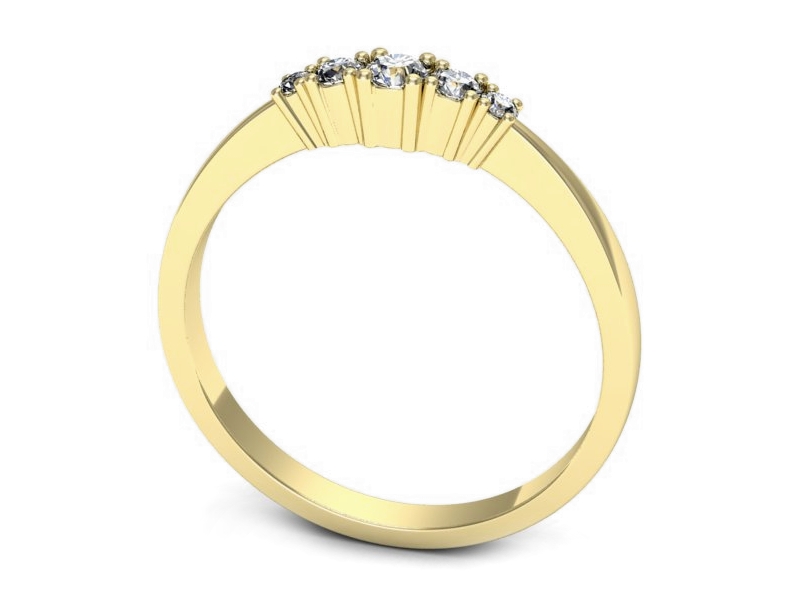 Złoty pierścionek z brylantami żółte złoto - p16734z — zdjęcie 3