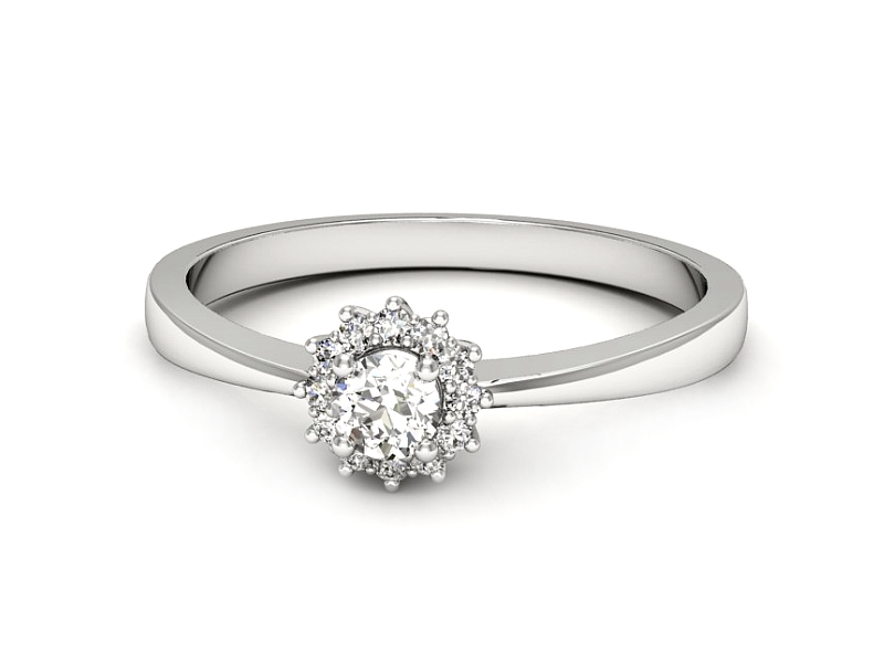 Pierścionek zaręczynowy z brylantami - p16735b — zdjęcie 2