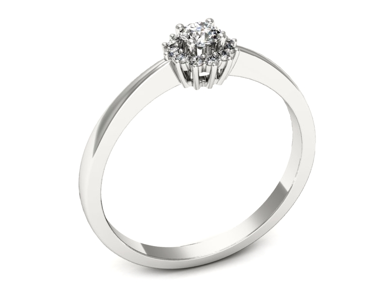 Pierścionek zaręczynowy z brylantami - p16735b — zdjęcie 3
