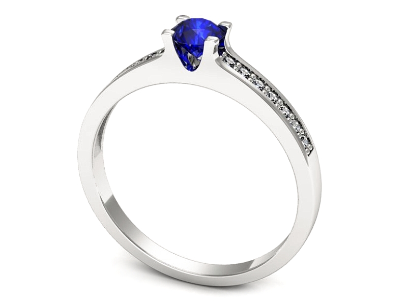 Pierścionek z szafirem i brylantami - p16736bszc — zdjęcie 3