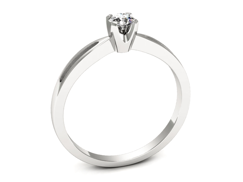 Złoty pierścionek z brylantem białe złoto - p16737b — zdjęcie 3