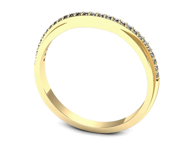 Złoty pierścionek z brylantami żółte złoto - p16738z — zdjęcie 3