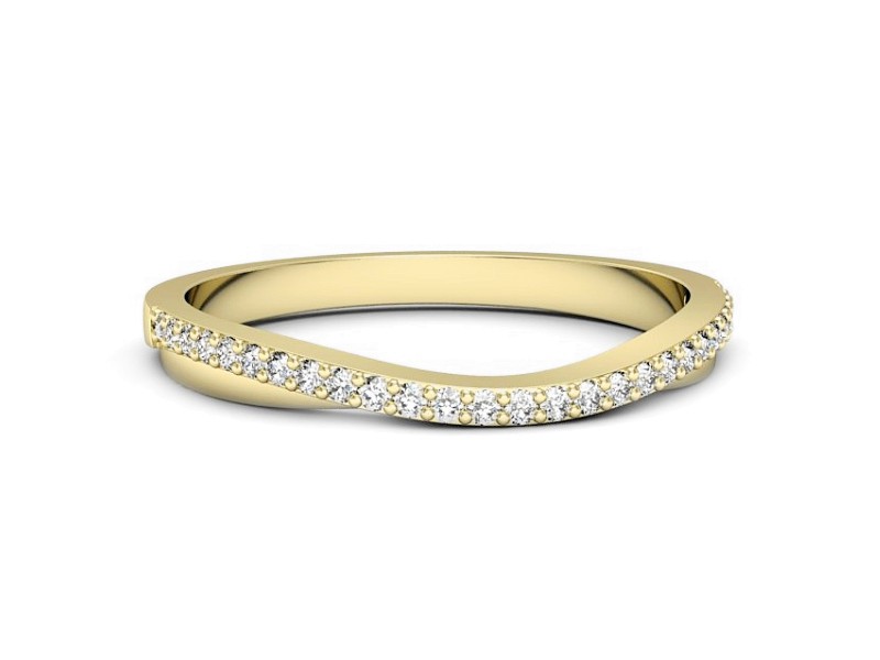 Złoty pierścionek z brylantami żółte złoto - p16738z — zdjęcie 2