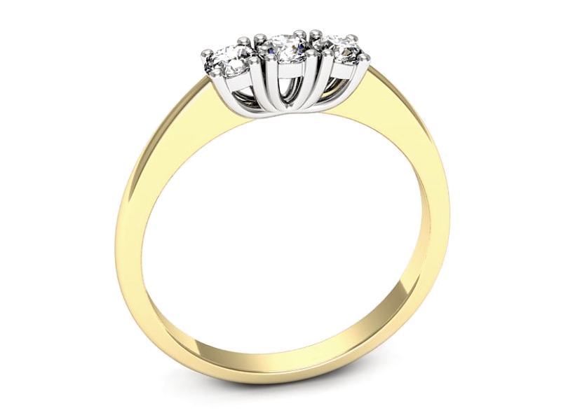 Pierścionek z brylantami żółte białe złoto - p16741zb — zdjęcie 3