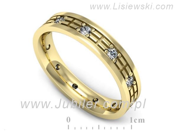 Obrączka z brylantami żółte złoto próba 585 - p16743z- 1