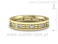 Obrączka z brylantami żółte złoto próba 585 - p16743z- 2