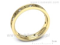 Obrączka z brylantami żółte złoto próba 585 - p16743z- 3