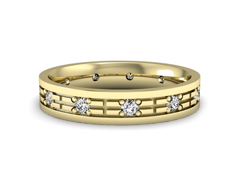 Obrączka z brylantami żółte złoto - p16743z — zdjęcie 3