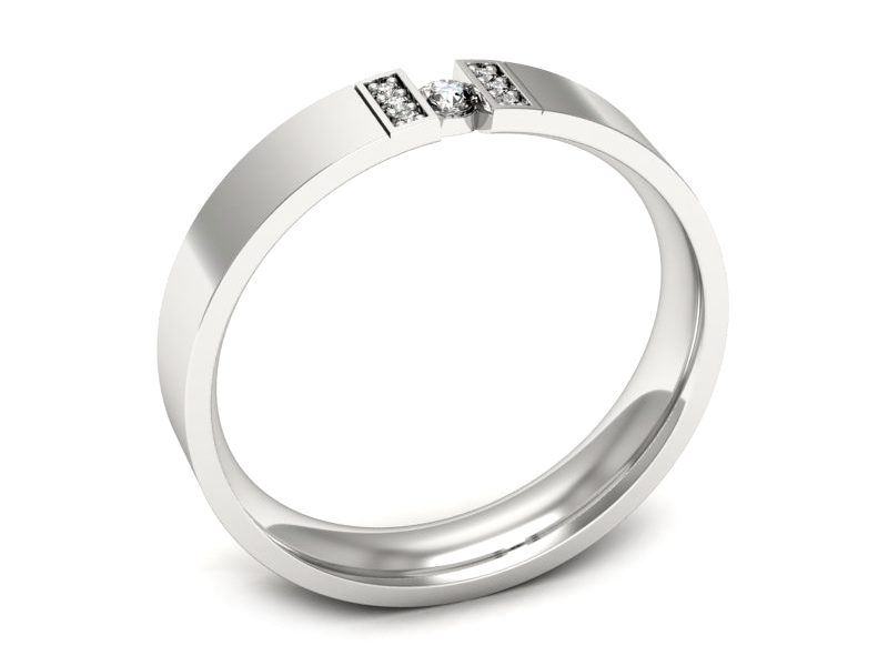 Pierścionekobrączka z brylantami białe złoto - p16744b — zdjęcie 2