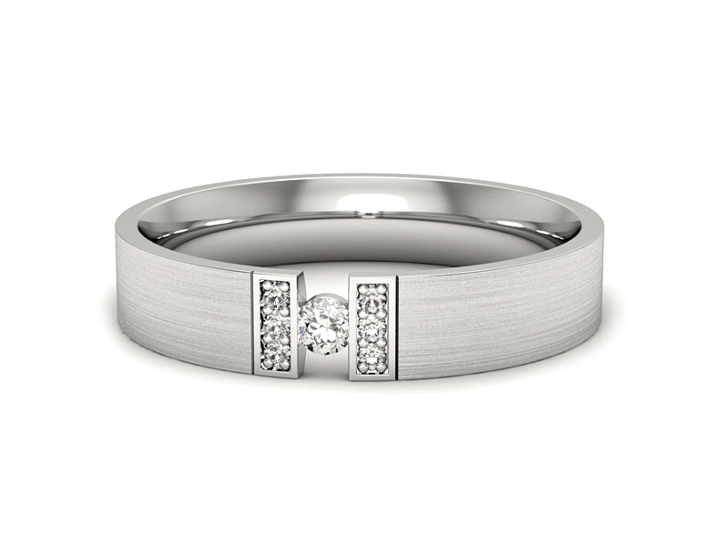 Pierścionekobrączka z brylantami białe złoto - p16744bmp — zdjęcie 3